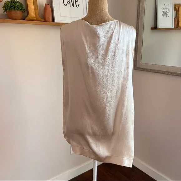 Fabiana Filippi High Neck Champagne Silk Sleeveless Blouse - Picture 8 of 15